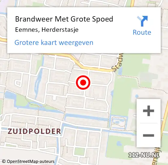 Locatie op kaart van de 112 melding: Brandweer Met Grote Spoed Naar Eemnes, Herderstasje op 3 september 2023 16:47