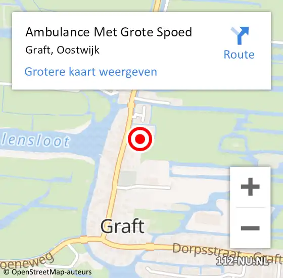 Locatie op kaart van de 112 melding: Ambulance Met Grote Spoed Naar Graft, Oostwijk op 3 september 2023 17:53