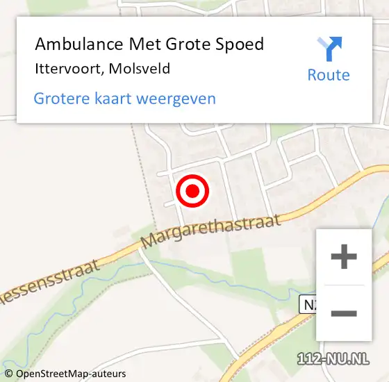 Locatie op kaart van de 112 melding: Ambulance Met Grote Spoed Naar Ittervoort, Molsveld op 3 september 2023 17:58
