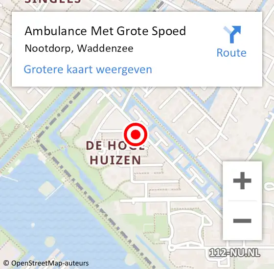 Locatie op kaart van de 112 melding: Ambulance Met Grote Spoed Naar Nootdorp, Waddenzee op 3 september 2023 19:50