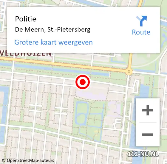 Locatie op kaart van de 112 melding: Politie De Meern, St.-Pietersberg op 3 september 2023 20:08