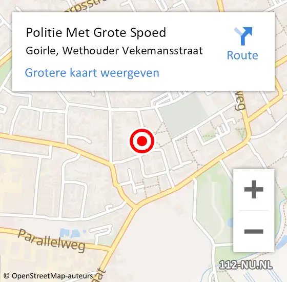 Locatie op kaart van de 112 melding: Politie Met Grote Spoed Naar Goirle, Wethouder Vekemansstraat op 3 september 2023 20:20