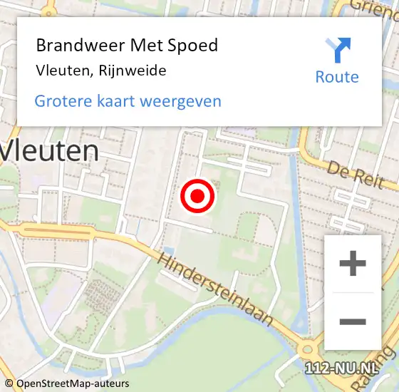 Locatie op kaart van de 112 melding: Brandweer Met Spoed Naar Vleuten, Rijnweide op 3 september 2023 22:45