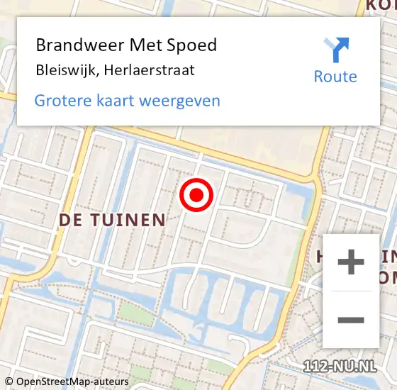 Locatie op kaart van de 112 melding: Brandweer Met Spoed Naar Bleiswijk, Herlaerstraat op 3 september 2023 23:48