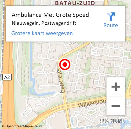 Locatie op kaart van de 112 melding: Ambulance Met Grote Spoed Naar Nieuwegein, Postwagendrift op 6 september 2014 20:34