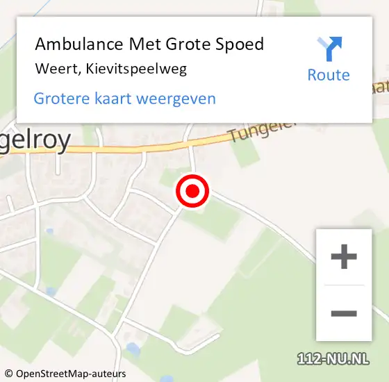 Locatie op kaart van de 112 melding: Ambulance Met Grote Spoed Naar Weert, Kievitspeelweg op 4 september 2023 03:50