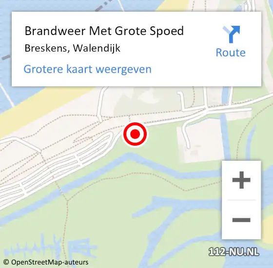Locatie op kaart van de 112 melding: Brandweer Met Grote Spoed Naar Breskens, Walendijk op 4 september 2023 05:07