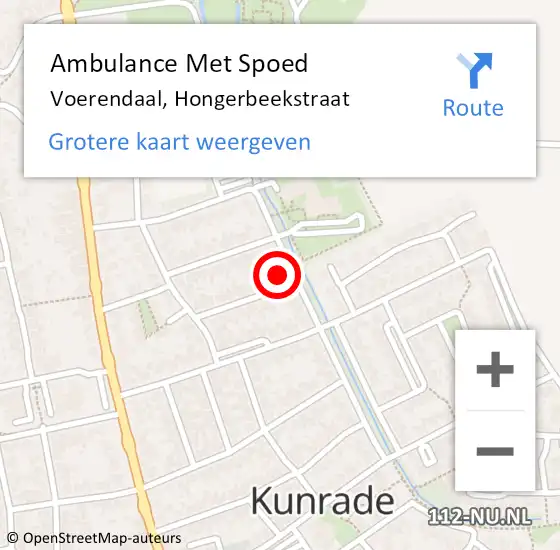 Locatie op kaart van de 112 melding: Ambulance Met Spoed Naar Voerendaal, Hongerbeekstraat op 6 september 2014 21:04