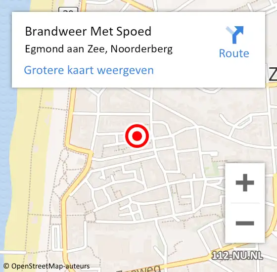 Locatie op kaart van de 112 melding: Brandweer Met Spoed Naar Egmond aan Zee, Noorderberg op 4 september 2023 08:09