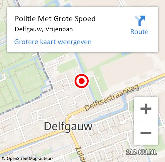 Locatie op kaart van de 112 melding: Politie Met Grote Spoed Naar Delfgauw, Vrijenban op 4 september 2023 08:31