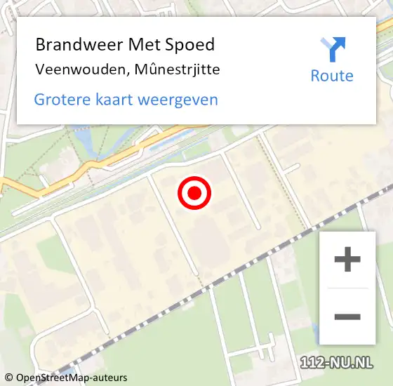 Locatie op kaart van de 112 melding: Brandweer Met Spoed Naar Veenwouden, Mûnestrjitte op 4 september 2023 09:06