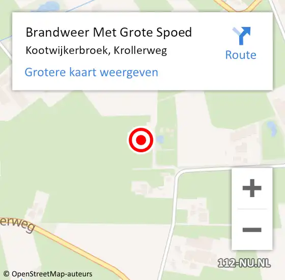 Locatie op kaart van de 112 melding: Brandweer Met Grote Spoed Naar Kootwijkerbroek, Krollerweg op 4 september 2023 09:18