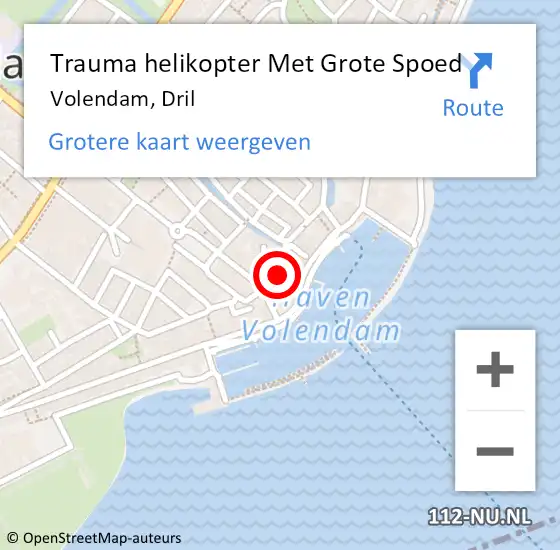 Locatie op kaart van de 112 melding: Trauma helikopter Met Grote Spoed Naar Volendam, Dril op 4 september 2023 09:20