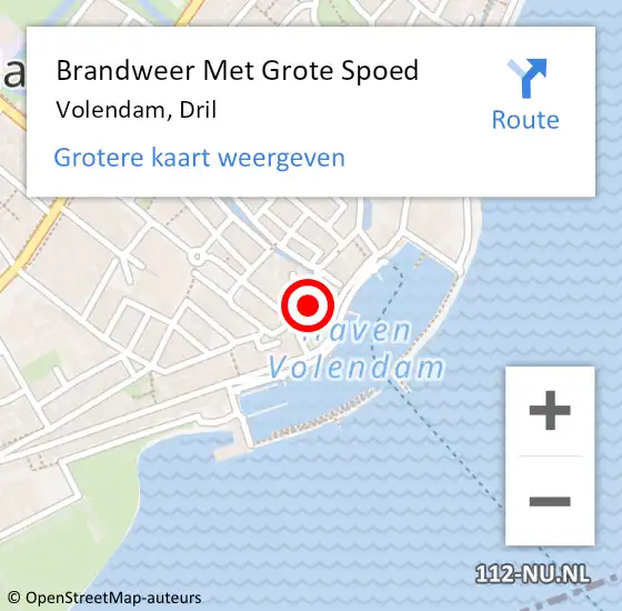 Locatie op kaart van de 112 melding: Brandweer Met Grote Spoed Naar Volendam, Dril op 4 september 2023 09:29