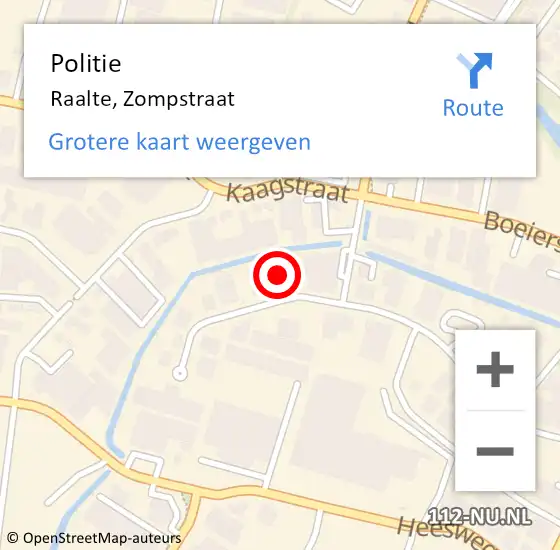 Locatie op kaart van de 112 melding: Politie Raalte, Zompstraat op 4 september 2023 10:11