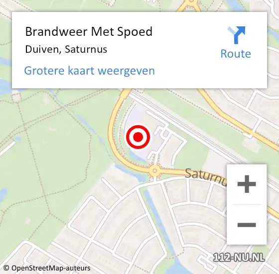 Locatie op kaart van de 112 melding: Brandweer Met Spoed Naar Duiven, Saturnus op 4 september 2023 10:47