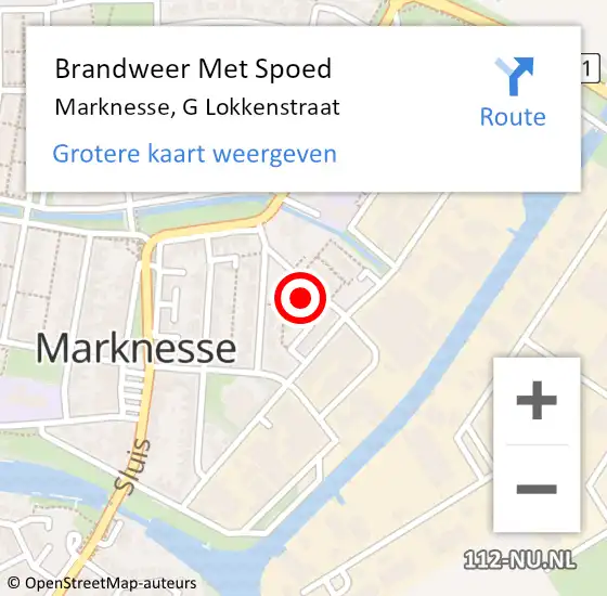 Locatie op kaart van de 112 melding: Brandweer Met Spoed Naar Marknesse, G Lokkenstraat op 4 september 2023 11:01