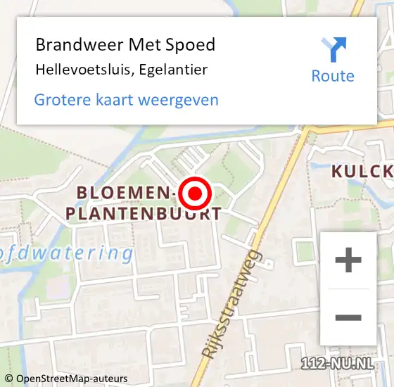 Locatie op kaart van de 112 melding: Brandweer Met Spoed Naar Hellevoetsluis, Egelantier op 4 september 2023 11:04