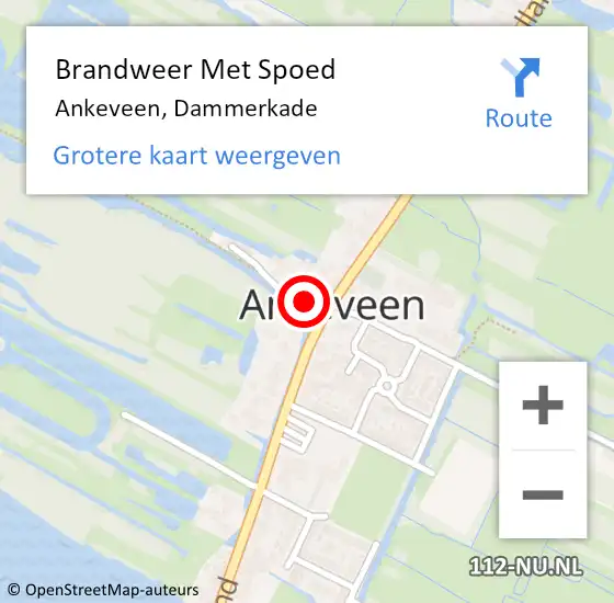 Locatie op kaart van de 112 melding: Brandweer Met Spoed Naar Ankeveen, Dammerkade op 4 september 2023 12:13