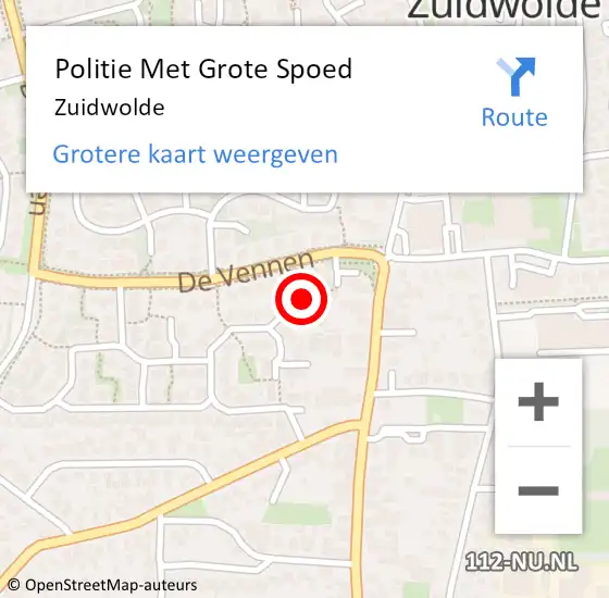 Locatie op kaart van de 112 melding: Politie Met Grote Spoed Naar Zuidwolde op 4 september 2023 12:19