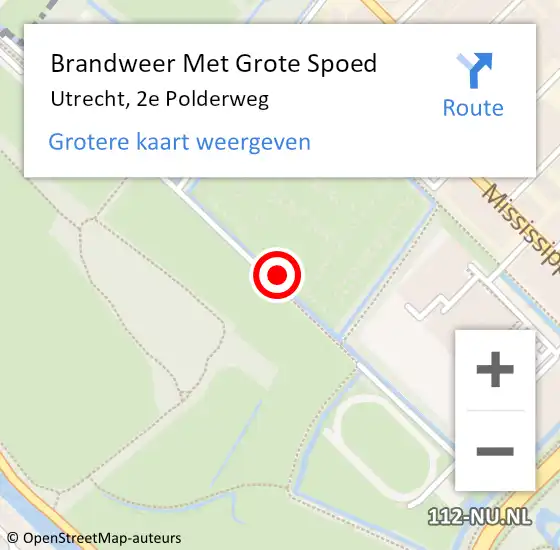 Locatie op kaart van de 112 melding: Brandweer Met Grote Spoed Naar Utrecht, 2e Polderweg op 4 september 2023 12:19