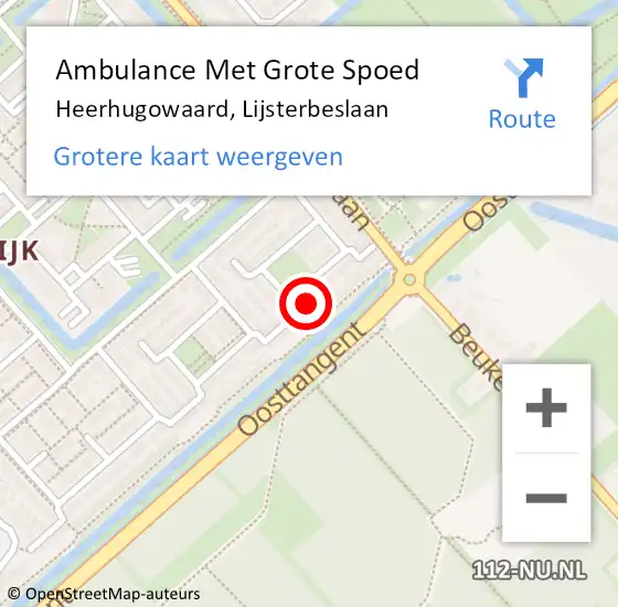 Locatie op kaart van de 112 melding: Ambulance Met Grote Spoed Naar Heerhugowaard, Lijsterbeslaan op 4 september 2023 13:12