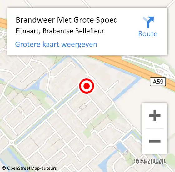 Locatie op kaart van de 112 melding: Brandweer Met Grote Spoed Naar Fijnaart, Brabantse Bellefleur op 4 september 2023 14:07