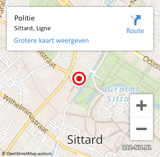 Locatie op kaart van de 112 melding: Politie Sittard, Ligne op 4 september 2023 14:26