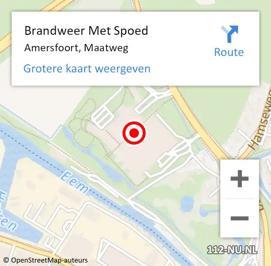 Locatie op kaart van de 112 melding: Brandweer Met Spoed Naar Amersfoort, Maatweg op 4 september 2023 14:31