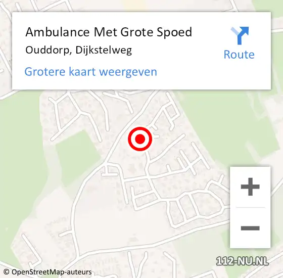 Locatie op kaart van de 112 melding: Ambulance Met Grote Spoed Naar Ouddorp, Dijkstelweg op 4 september 2023 15:04