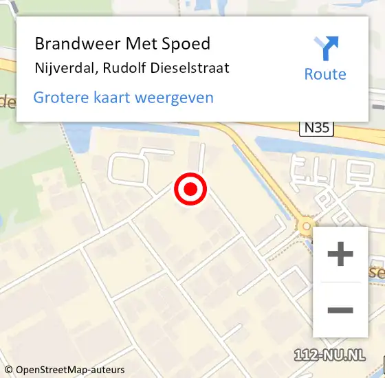 Locatie op kaart van de 112 melding: Brandweer Met Spoed Naar Nijverdal, Rudolf Dieselstraat op 4 september 2023 15:10