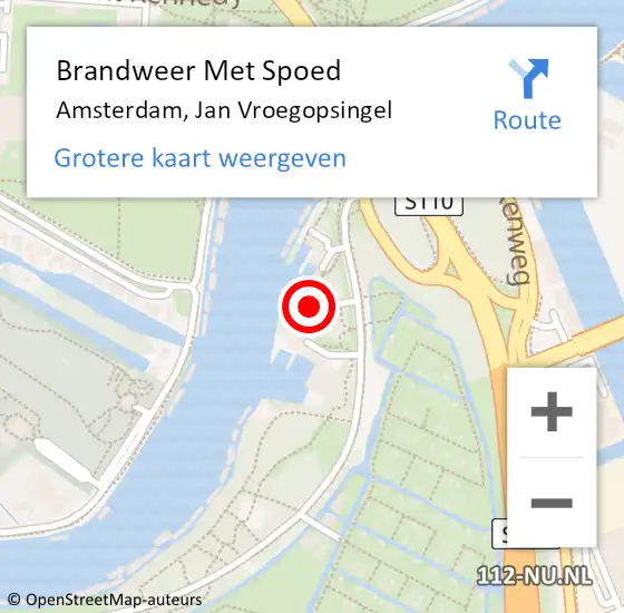 Locatie op kaart van de 112 melding: Brandweer Met Spoed Naar Amsterdam, Jan Vroegopsingel op 4 september 2023 15:51