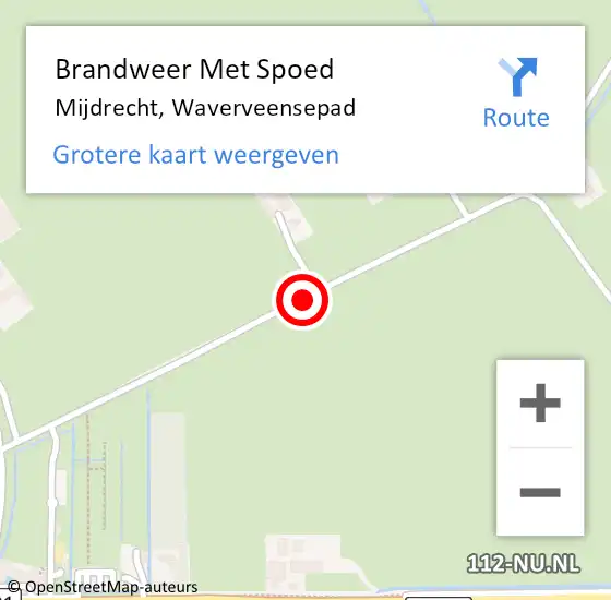 Locatie op kaart van de 112 melding: Brandweer Met Spoed Naar Mijdrecht, Waverveensepad op 13 oktober 2013 19:19