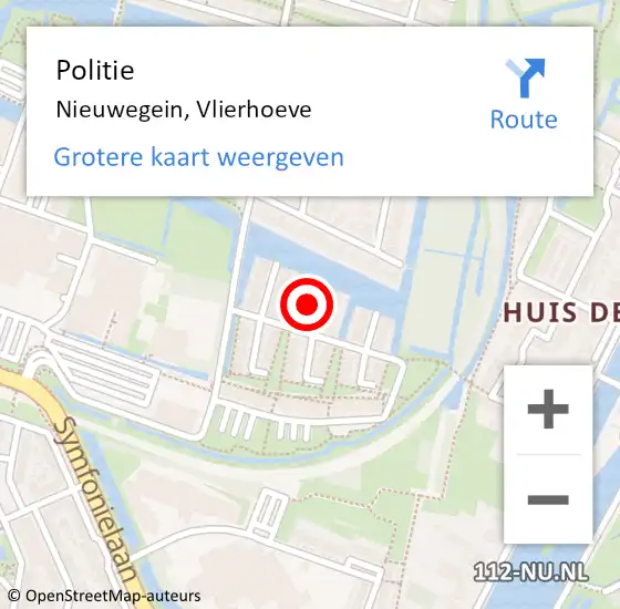 Locatie op kaart van de 112 melding: Politie Nieuwegein, Vlierhoeve op 4 september 2023 16:13