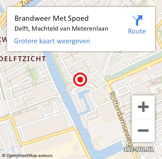 Locatie op kaart van de 112 melding: Brandweer Met Spoed Naar Delft, Machteld van Meterenlaan op 4 september 2023 16:38