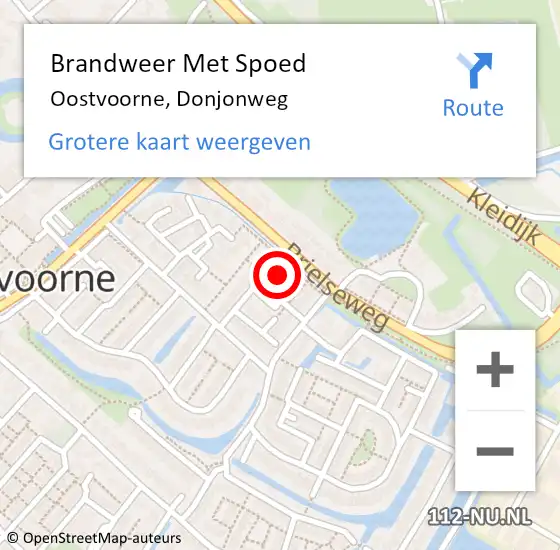 Locatie op kaart van de 112 melding: Brandweer Met Spoed Naar Oostvoorne, Donjonweg op 4 september 2023 17:10