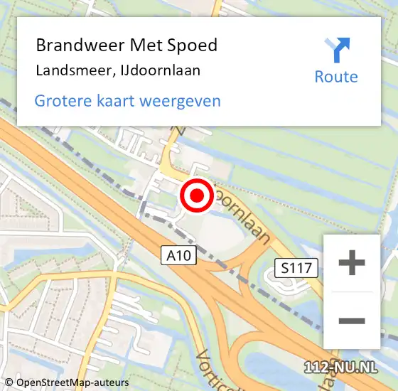 Locatie op kaart van de 112 melding: Brandweer Met Spoed Naar Landsmeer, IJdoornlaan op 4 september 2023 17:19