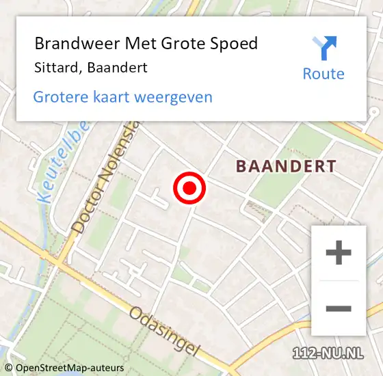 Locatie op kaart van de 112 melding: Brandweer Met Grote Spoed Naar Sittard, Baandert op 4 september 2023 17:20