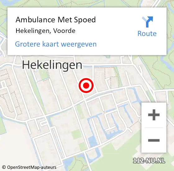 Locatie op kaart van de 112 melding: Ambulance Met Spoed Naar Hekelingen, Voorde op 4 september 2023 17:28