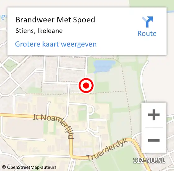 Locatie op kaart van de 112 melding: Brandweer Met Spoed Naar Stiens, Ikeleane op 4 september 2023 17:50