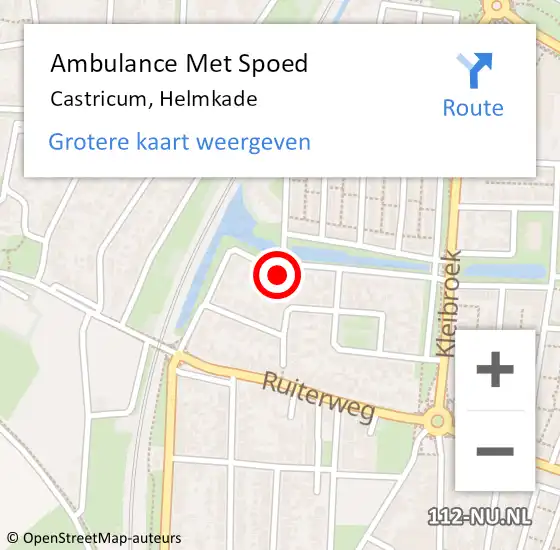 Locatie op kaart van de 112 melding: Ambulance Met Spoed Naar Castricum, Helmkade op 4 september 2023 17:58