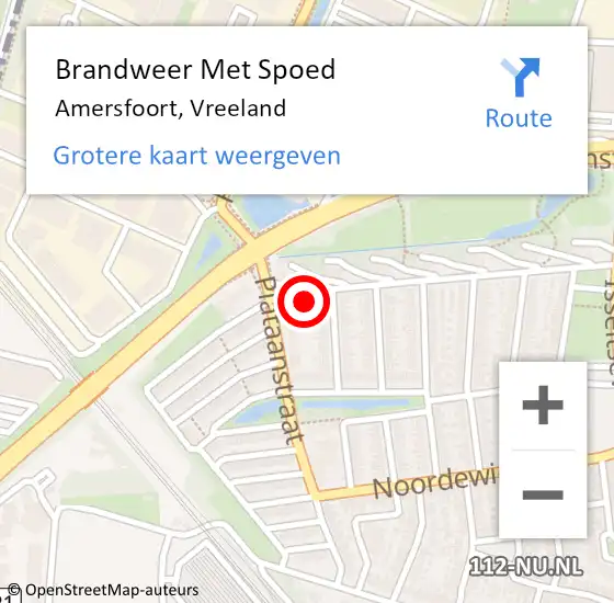 Locatie op kaart van de 112 melding: Brandweer Met Spoed Naar Amersfoort, Vreeland op 4 september 2023 18:39