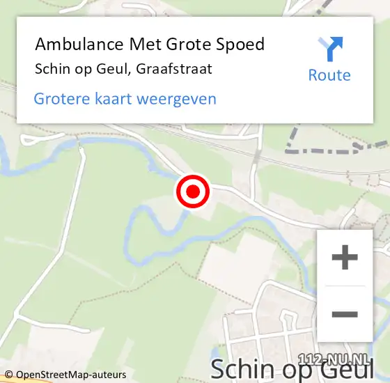 Locatie op kaart van de 112 melding: Ambulance Met Grote Spoed Naar Schin op Geul, Graafstraat op 6 september 2014 22:59