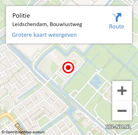 Locatie op kaart van de 112 melding: Politie Leidschendam, Bouwlustweg op 4 september 2023 18:49