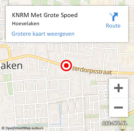 Locatie op kaart van de 112 melding: KNRM Met Grote Spoed Naar Hoevelaken op 4 september 2023 19:03