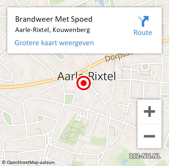 Locatie op kaart van de 112 melding: Brandweer Met Spoed Naar Aarle-Rixtel, Kouwenberg op 4 september 2023 19:21