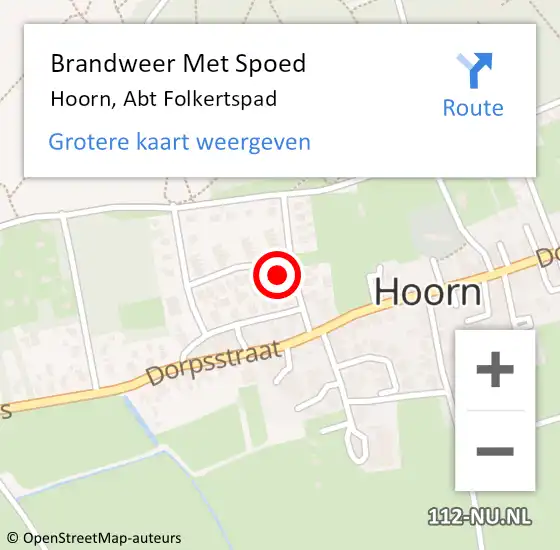 Locatie op kaart van de 112 melding: Brandweer Met Spoed Naar Hoorn, Abt Folkertspad op 4 september 2023 22:39