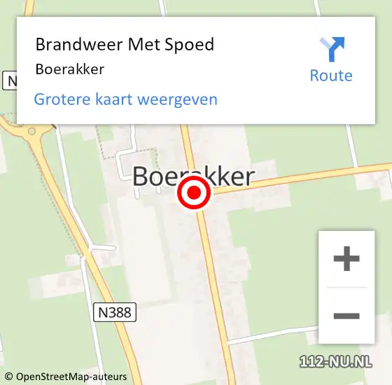 Locatie op kaart van de 112 melding: Brandweer Met Spoed Naar Boerakker op 4 september 2023 23:55