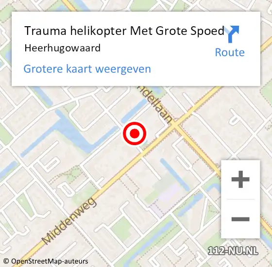 Locatie op kaart van de 112 melding: Trauma helikopter Met Grote Spoed Naar Heerhugowaard op 5 september 2023 01:39