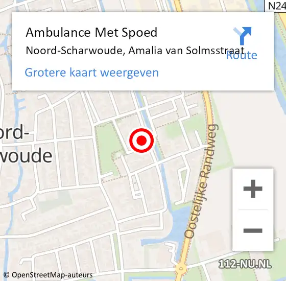 Locatie op kaart van de 112 melding: Ambulance Met Spoed Naar Noord-Scharwoude, Amalia van Solmsstraat op 5 september 2023 02:19